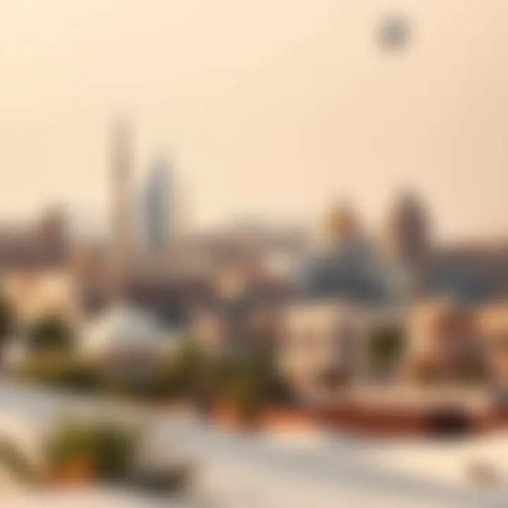 Cultural landmarks juxtaposed with silver sands landscape