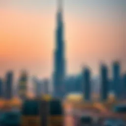 The iconic Burj Khalifa towering over the Dubai skyline