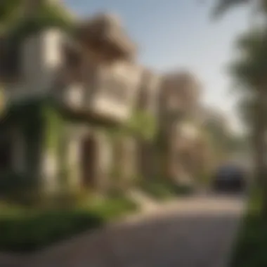 Vibrant streets of Jumeirah featuring lush greenery and beautiful villas.