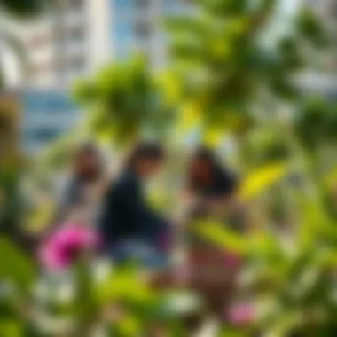 Community Workshop in a Discovery Garden Community members participating in a gardening workshop