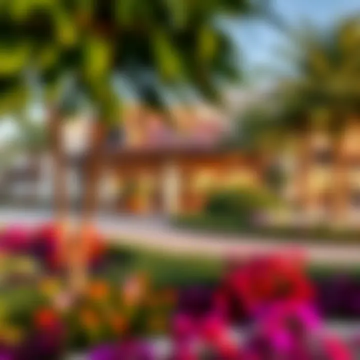 Lush landscaped areas surrounding the Pavilion enhancing the community atmosphere