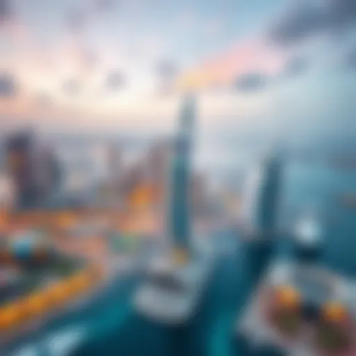 Dubai Marina: A Marvel of Modern Architecture Aerial view of Dubai Marina showcasing modern architecture