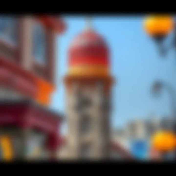 Intricate architectural features of Dome Tower Architectural details of Dome Tower Al Jaddaf