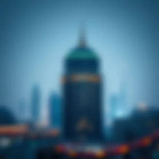 Dome Tower Al Jaddaf in the Dubai skyline Stunning view of Dome Tower Al Jaddaf