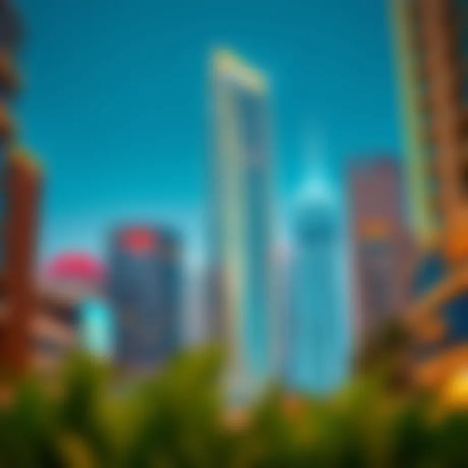 A stunning view of architectural landmarks in 118 Downtown