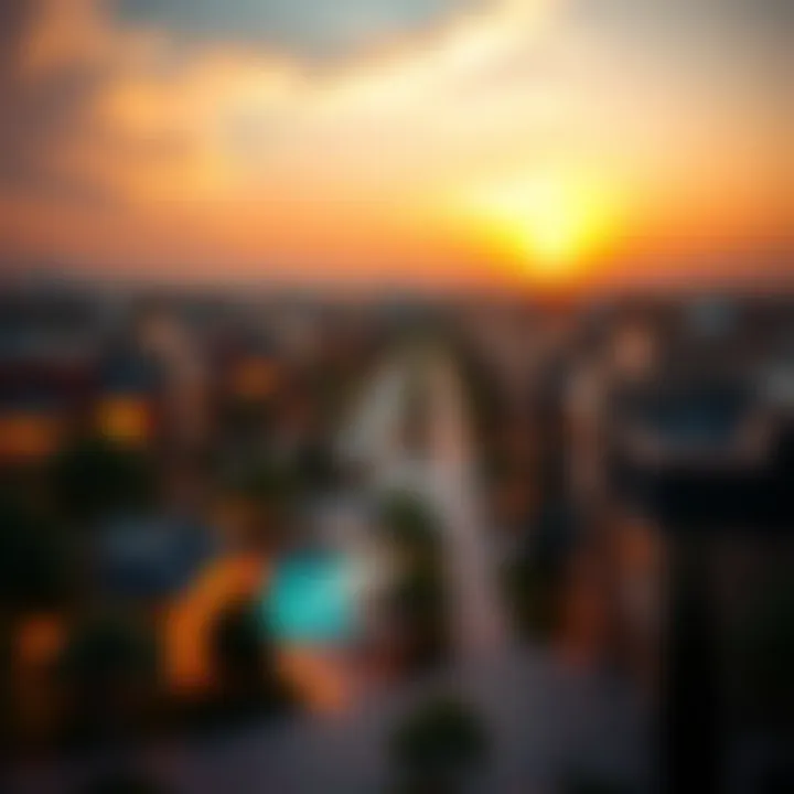 Stunning views of luxury homes at sunset