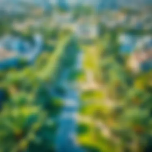 Lush Greenery of Jumeirah Park Aerial view showcasing the lush greenery of Jumeirah Park