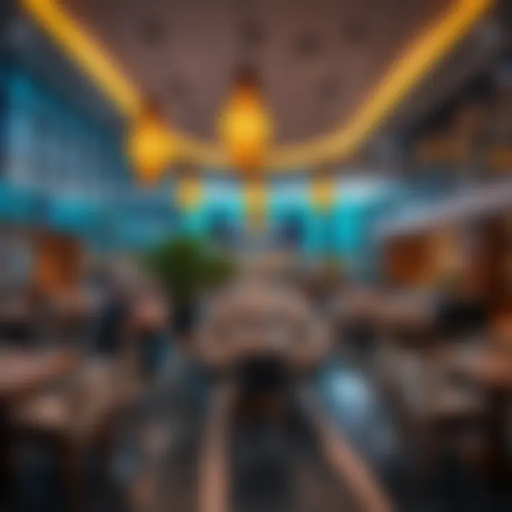 Elegant dining area in Jebel Ali Mall with various global cuisines