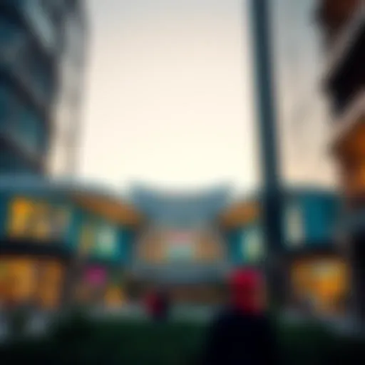 Exterior view of Jebel Ali Mall showcasing its unique architectural design