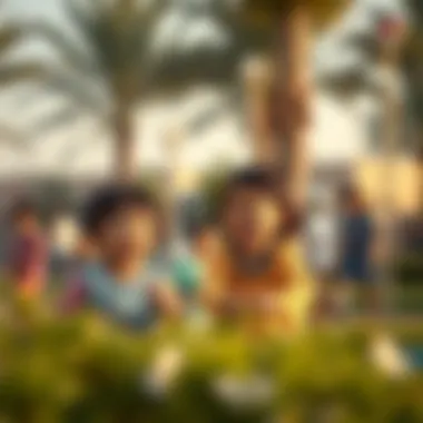 Joyful Moments in Community Parks Children playing in a community park in the Meadows