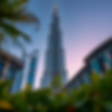 Close-up of the architectural details of Meraikhi Tower