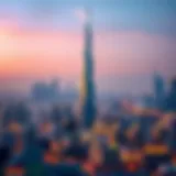 Panoramic view of Nastaran Tower against the Dubai skyline