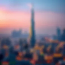 Panoramic view of Nastaran Tower against the Dubai skyline