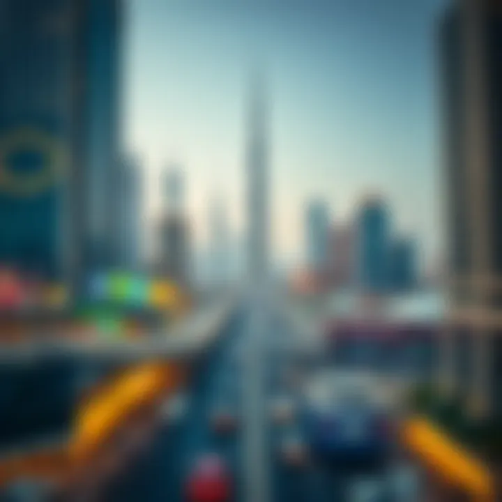 Aerial view of Sheikh Zayed Road showcasing skyscrapers