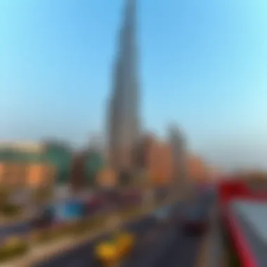 Burj Khalifa on Sheikh Zayed Road Iconic Burj Khalifa viewed from Sheikh Zayed Road