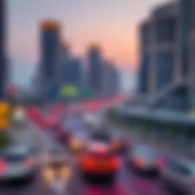 Traffic Flow on Sheikh Zayed Road Traffic flow along Sheikh Zayed Road during rush hour