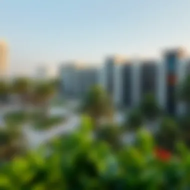 Urban Greenery in Dubai Lush green parks integrated within urban neighborhoods of Dubai