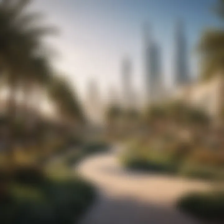 Stunning landscape design in a modern Dubai park