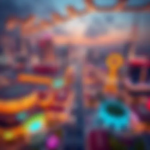 A panoramic view of Circle Care City's vibrant urban layout
