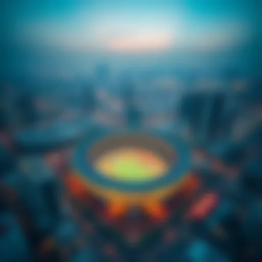 Aerial view showcasing the iconic architecture of Dubai Sports City.