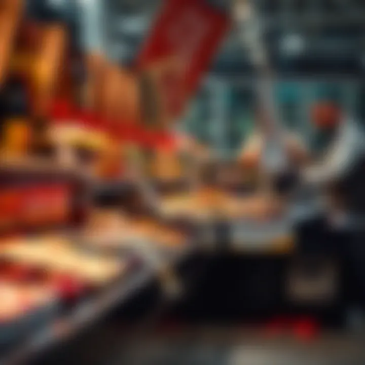 Specialty Gourmet Offerings Various gourmet products displayed prominently, highlighting specialty items available.