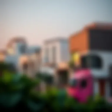 Modern architectural features in Umm Ramool neighborhood