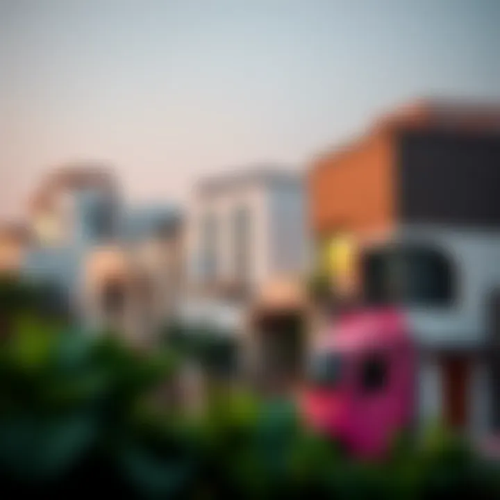 Modern architectural features in Umm Ramool neighborhood