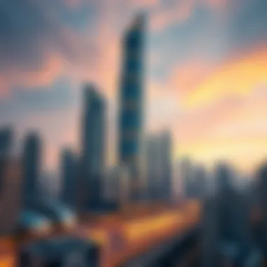 Stunning exterior view of Vision Tower against the Dubai skyline