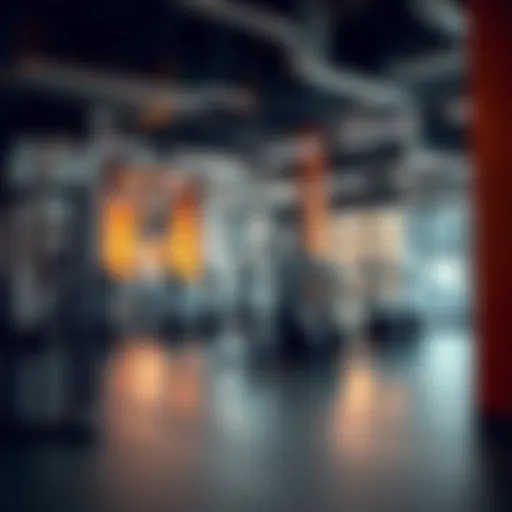 Interior view showcasing advanced gym equipment