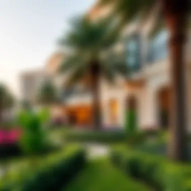 Lush landscaped gardens surrounding Windsor Manor