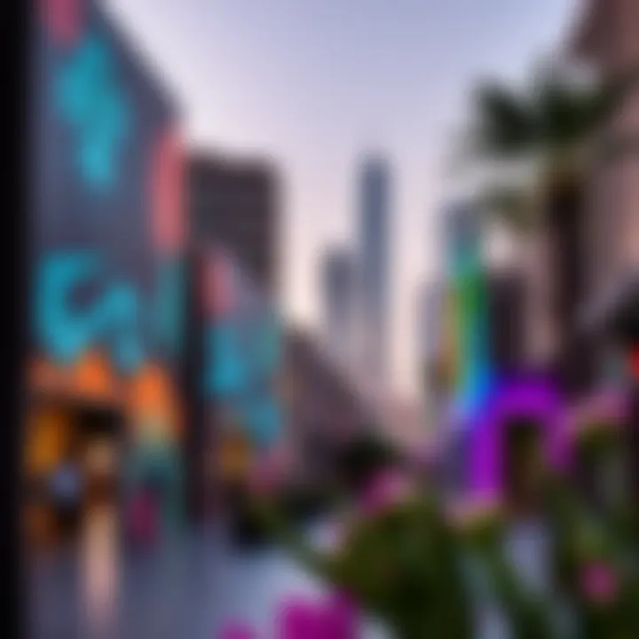 Art installations adorning the vibrant spaces of Gate Village 6