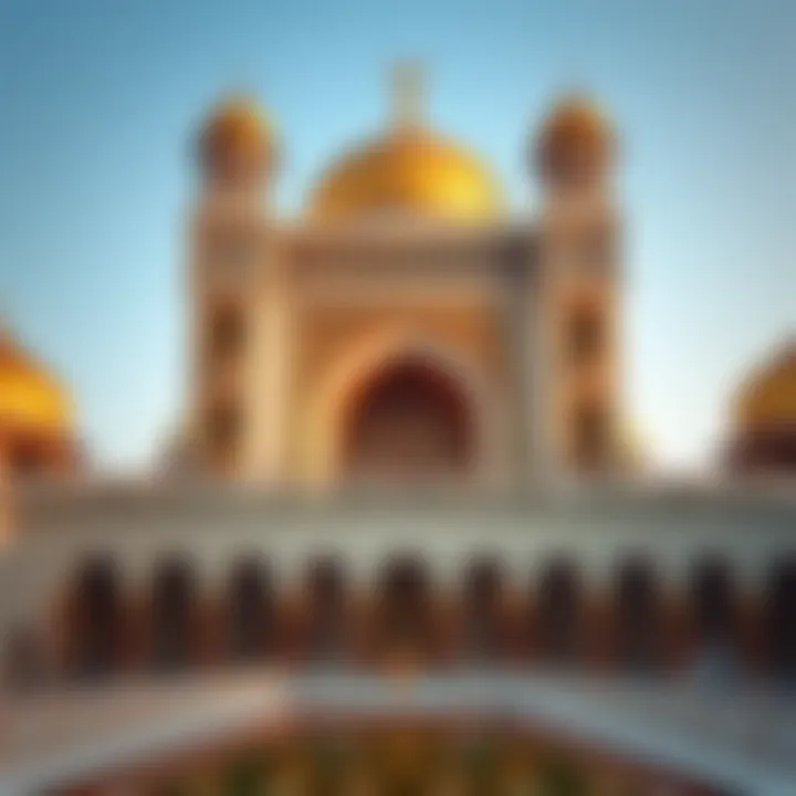 Architectural details showcasing the design elements of Gurudwara Al Aweer