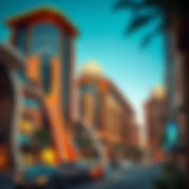 A breathtaking view of the unique architecture in Jumeirah Triangle Village