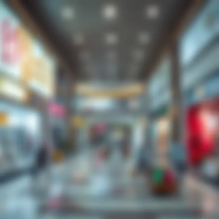 Interior shot of JVC Mall displaying diverse retail options