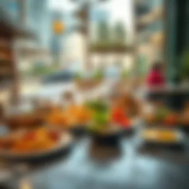 A beautifully arranged table with a selection of dishes highlighting the cafe's menu diversity