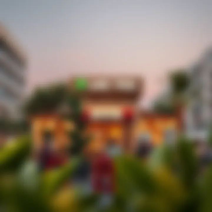 An outdoor view of Lime Tree Cafe, set against the backdrop of Motor City's landscape