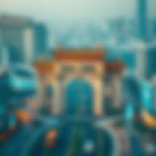 Aerial view of Liwan Gate showcasing its architectural elegance