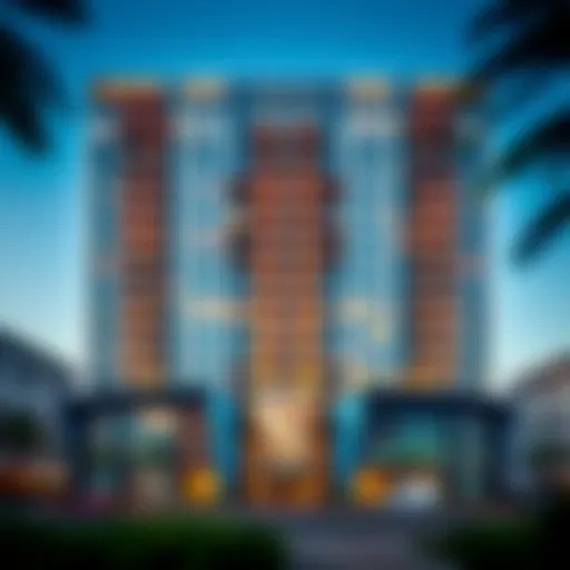 Majan One Residences stunning façade showcasing modern architecture