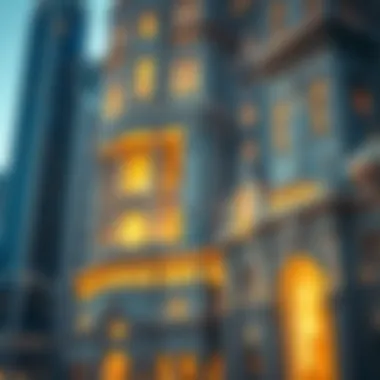 Intricate Architectural Features of Majestic Tower Architectural details of Majestic Tower