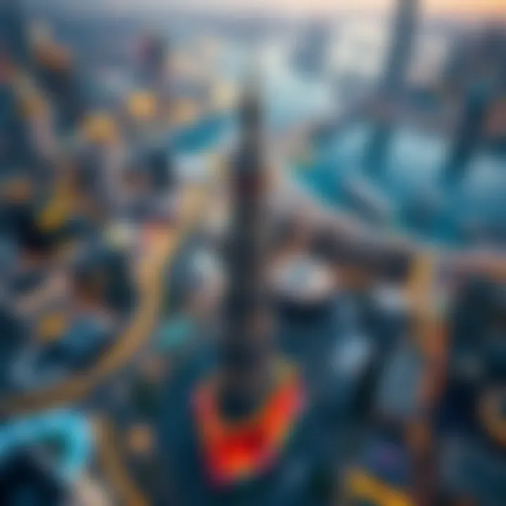 Majestic Tower Enhancing Dubai's Skyline Bird's-eye view of Dubai skyline including Majestic Tower