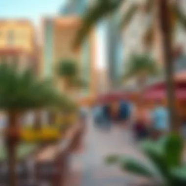 Vibrant community spaces encouraging social interactions in Manazel Meydan