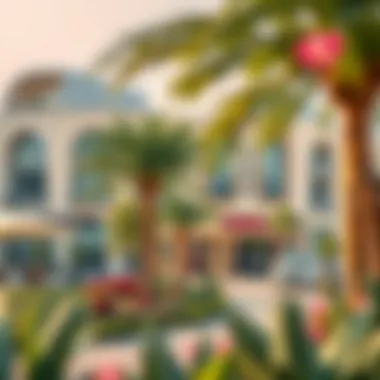 A serene view of the natural integration within urban designs in Manazel Meydan