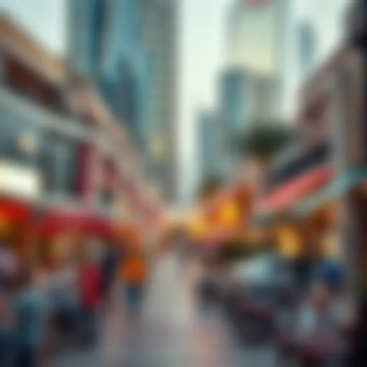 Vibrant community gathering area in the district