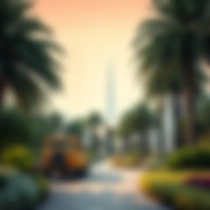 Lush landscaped gardens in the neighborhood