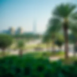 Stunning landscape view of Mashreq Park's lush greenery