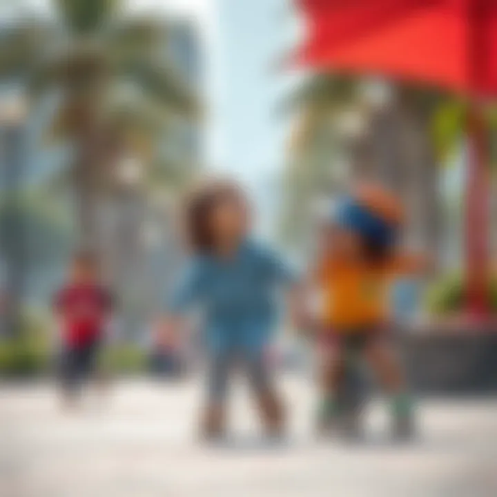 Children engaging in recreational activities at Mashreq Park