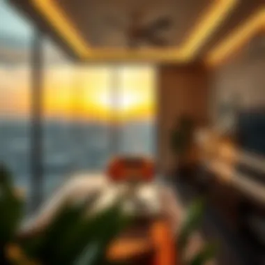 Interior shot of a contemporary apartment in Mirdif Hills highlighting design elegance