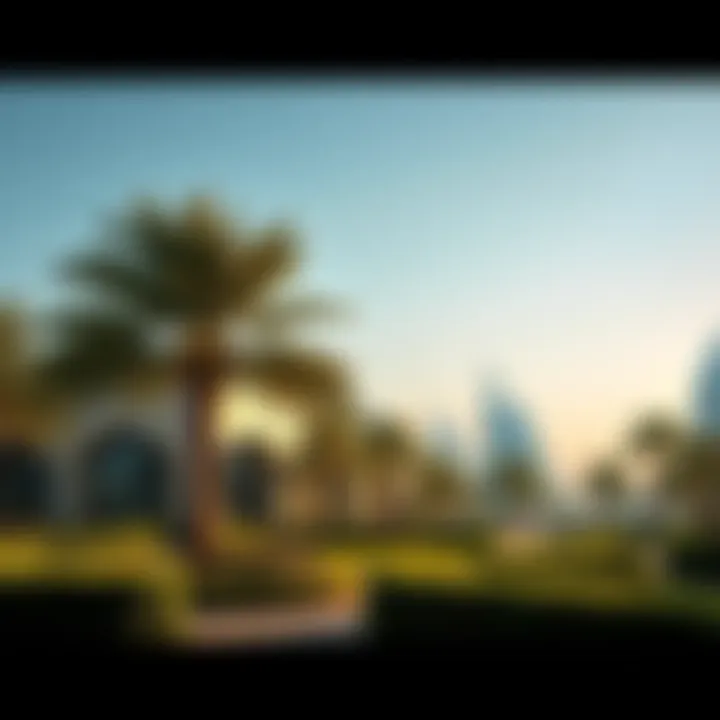 Community park within Mohammed Bin Rashid Al Maktoum City highlighting green spaces