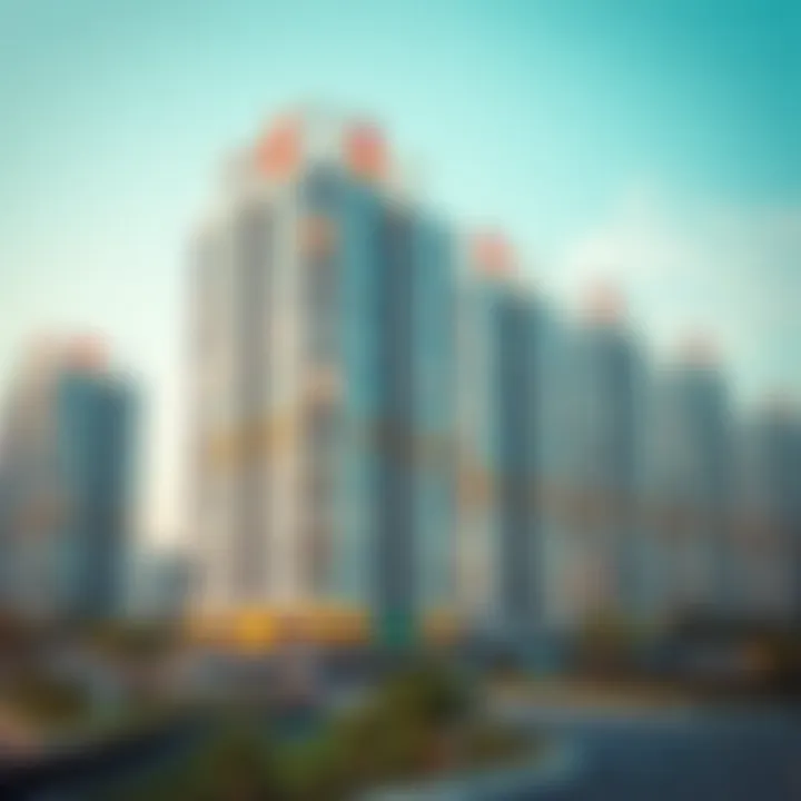 Modern residential buildings in Mohammed Bin Rashid Al Maktoum City embodying contemporary design