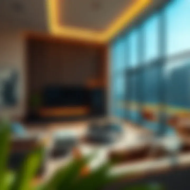 Stylish family room rental interior at Al Khail Gate